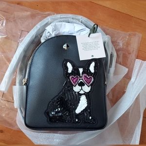 Kate Spade Sequin Amelia Francois French Bulldog convertible mini backpack